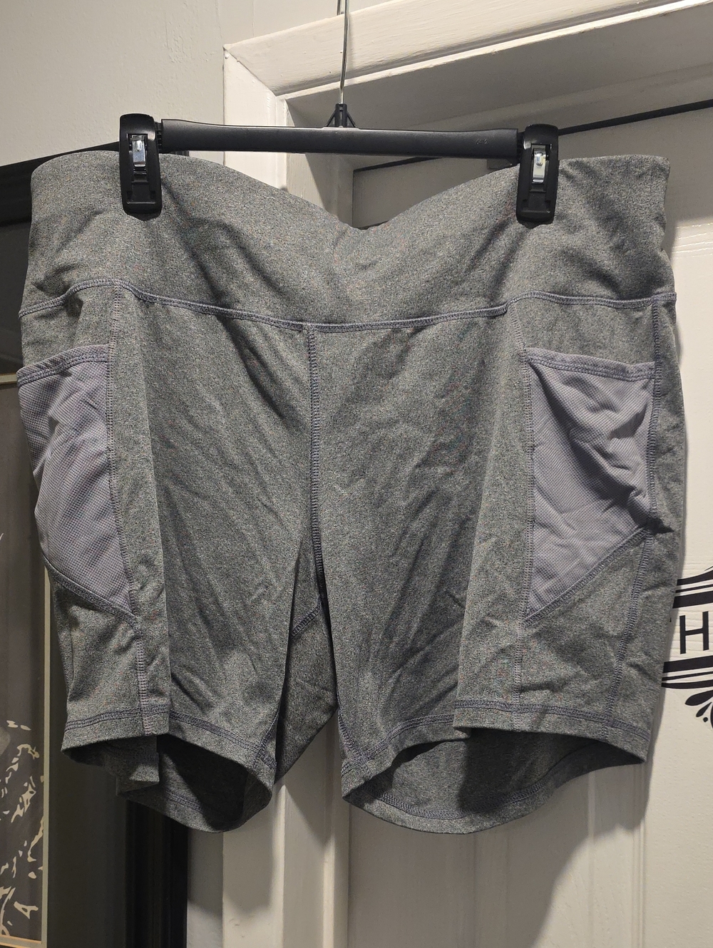 Livi Active Gray Mesh-Pocket Athletic Shorts